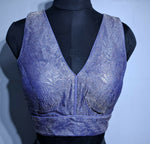 Thumbnail for Kia Fashions Lilac Crush Tissue Self Design Readymade Blouse - Distacart