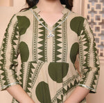 Thumbnail for Miravan Womens Green Cotton Anarkali Kurta - Distacart
