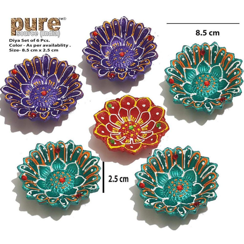 Pure Source India Terracotta Decorative Diyas - Dista