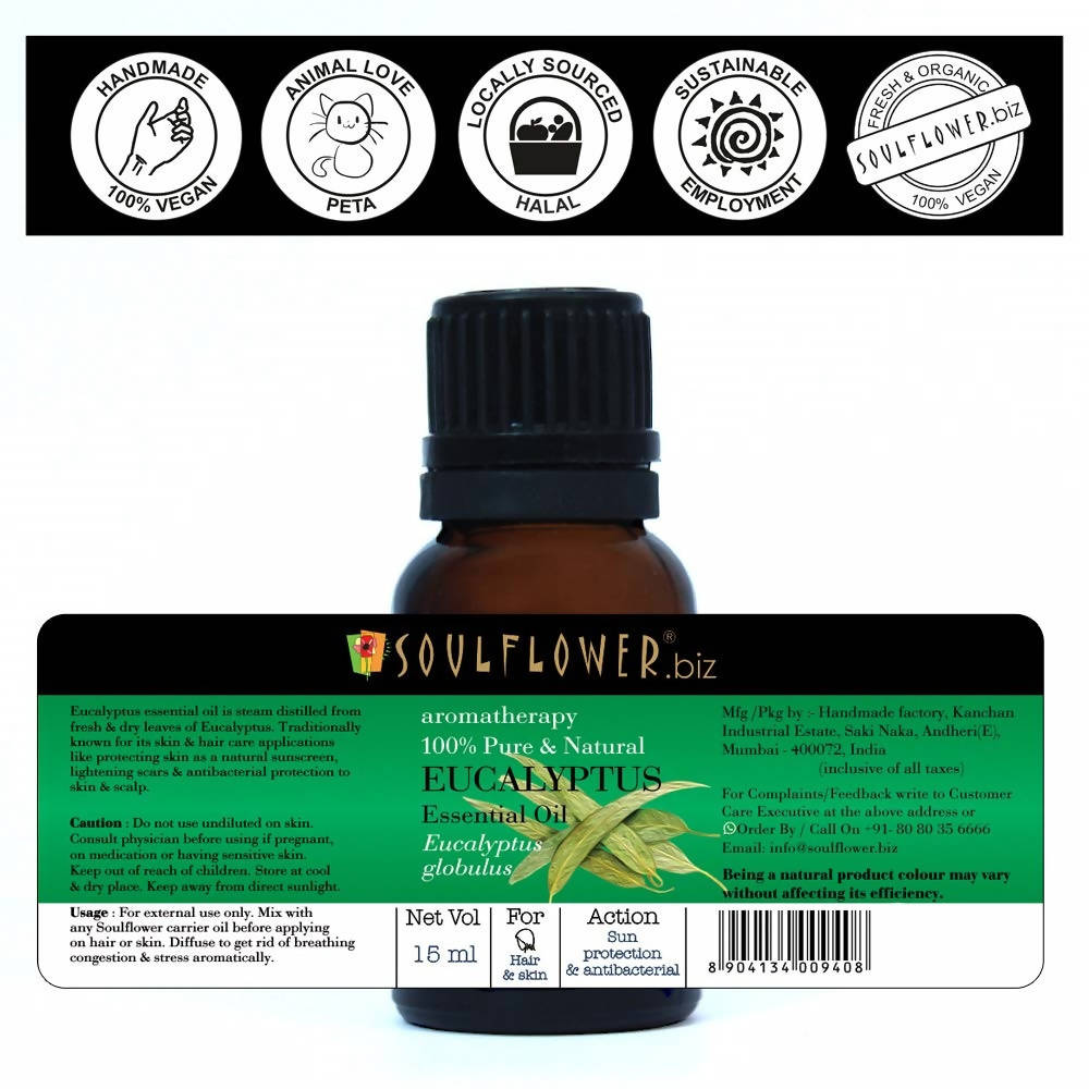 Soulflower Aromatherapy Pure Eucalyptus Essential Oil - Limited Time Offer - Distacart