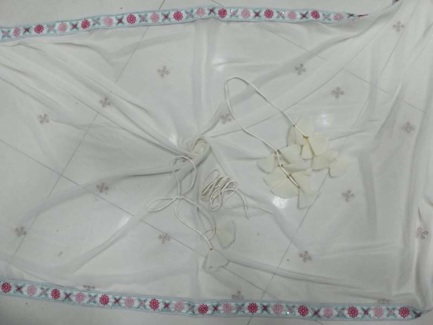 Jyoti Fashion Cream Thread Embroidery Georgette Designer Lehenga Choli with Dupatta - Distacart