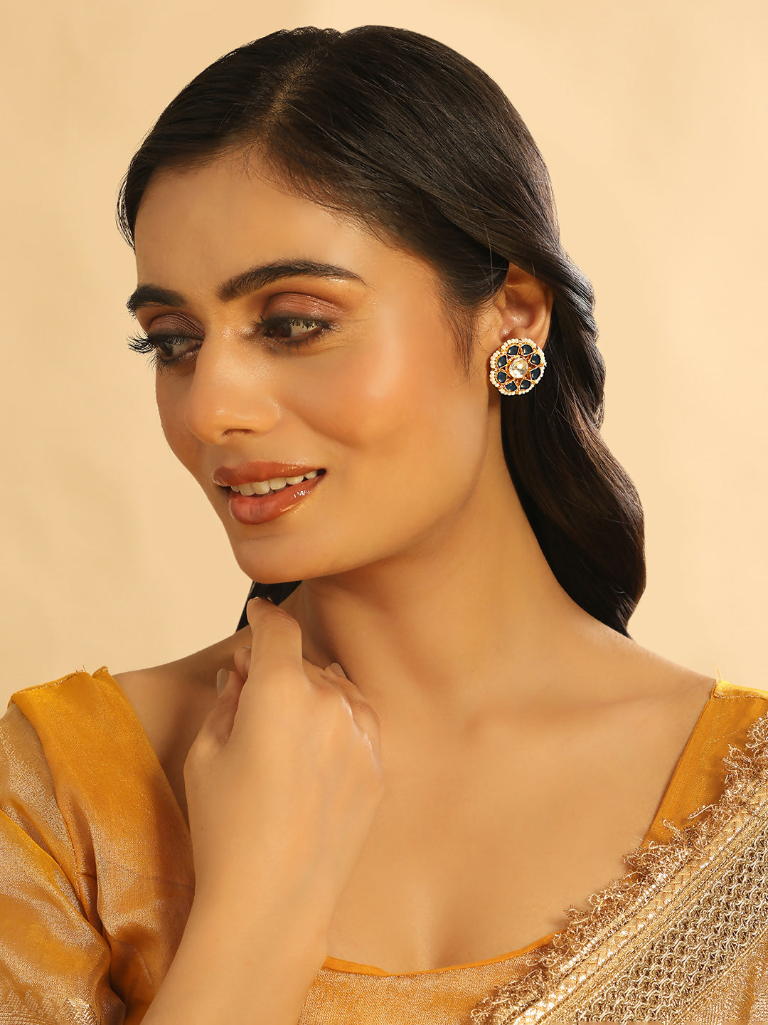 Nuyug 22K Gold Plated Floret Noor Stud Earrings