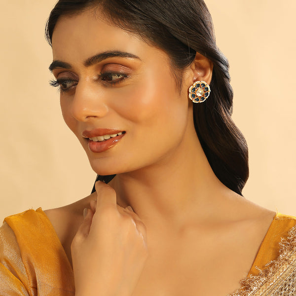 Nuyug 22K Gold Plated Floret Noor Stud Earrings - Distacart