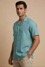 Thumbnail for Seaform — Sea Green Linen Shirt by Hilo Design - Dista