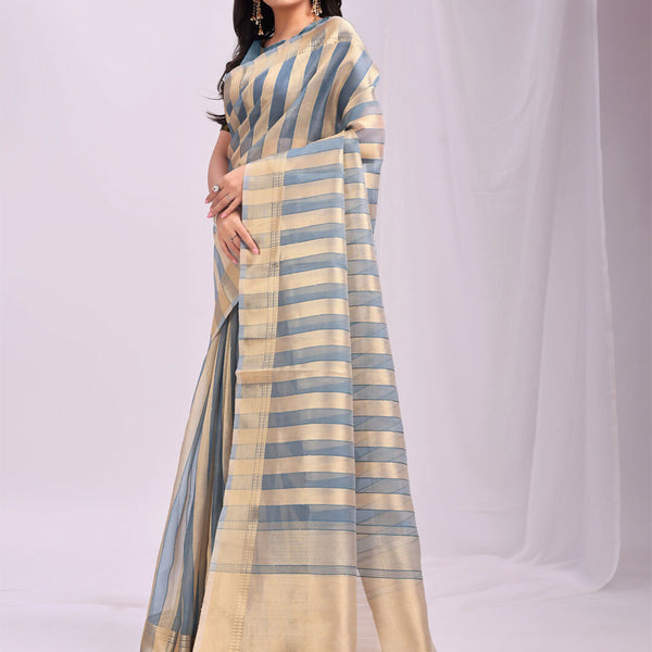 Astita Organza Sky Blue Saree