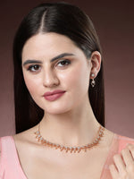Thumbnail for NVR Women's Gold-Plated American Diamond-Studded Handcrafted Jewellery Set - Distacart