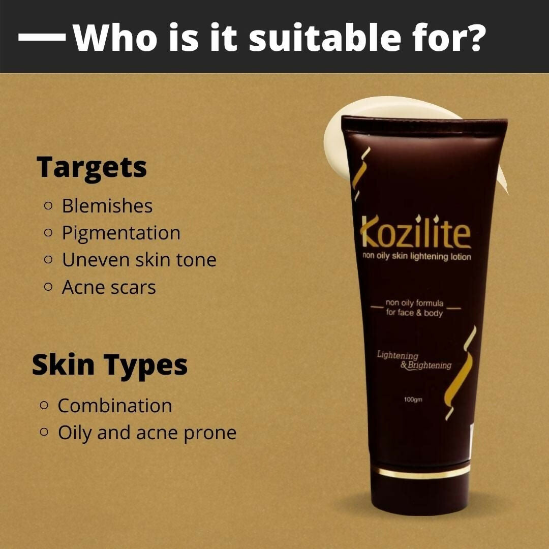 Kozilite Non Oily Skin Lightening Lotion - Distacart