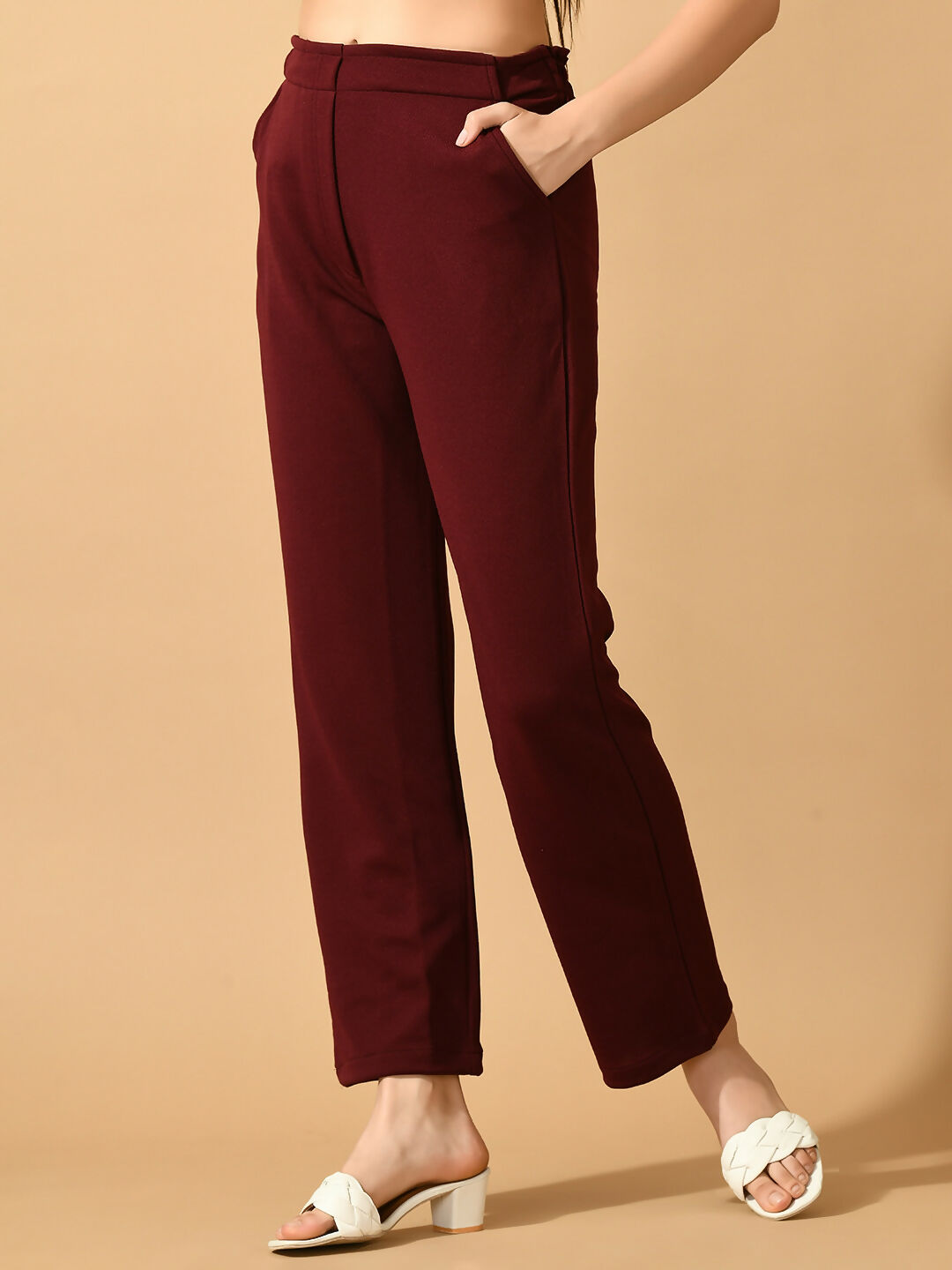 Myshka Women's Violet Straight Fit Party Trouser - Distacart