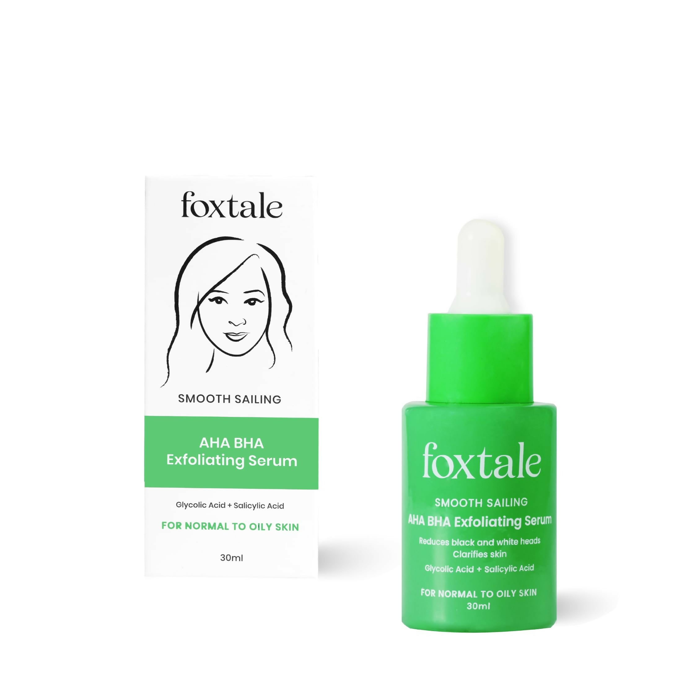 Foxtale 2% Salicylic Acid AHA BHA Exfoliating Serum with Niacinamide, Fights Acne, Reduces Blackheads & Whiteheads, Reduces Excess Oil & Bumpy Texture - Distacart