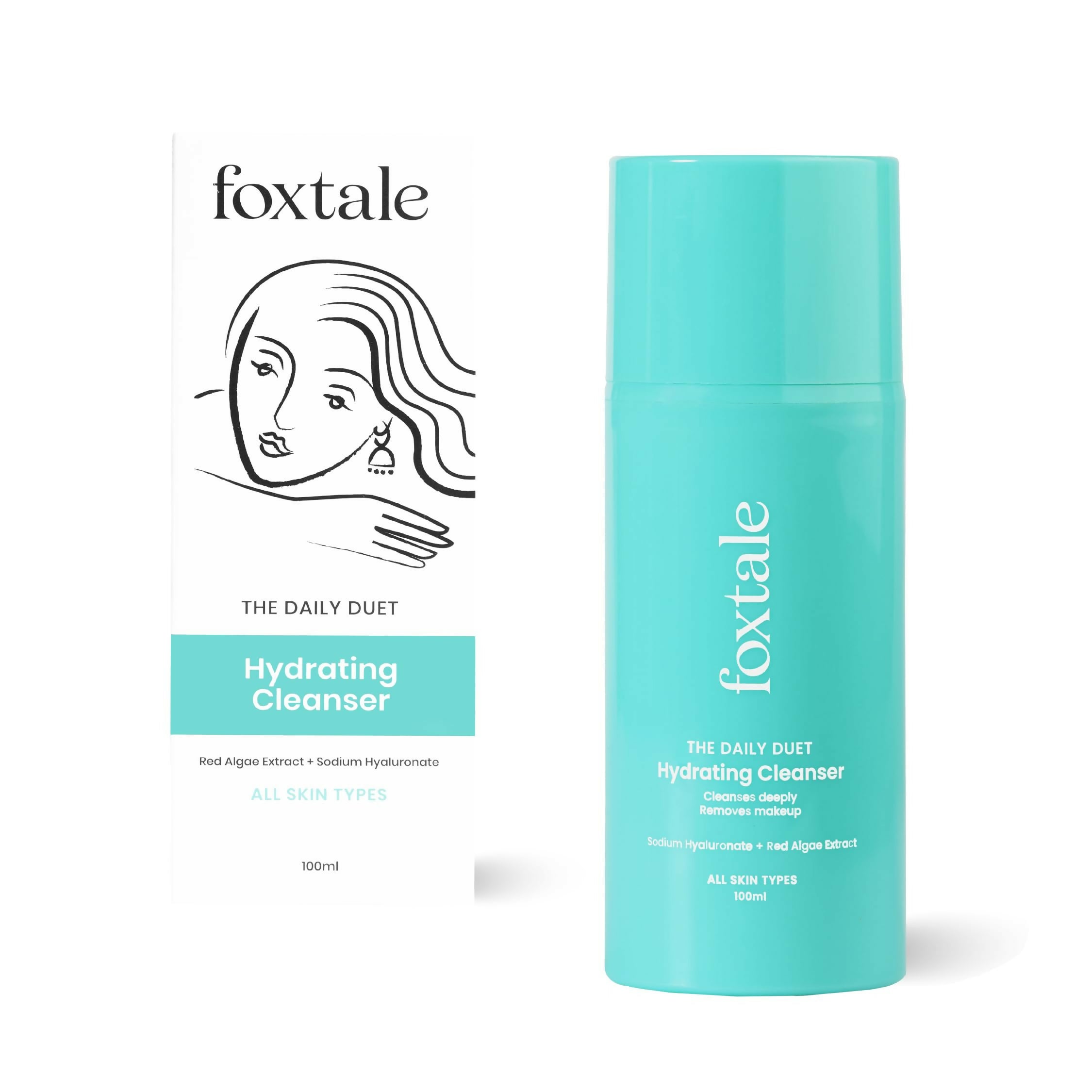 Foxtale The Daily Duet Gentle Cleanser Hydrating Face Wash For Pore Cleansing, Dirt Control, Makeup Remover, For All Skin Types - Distacart
