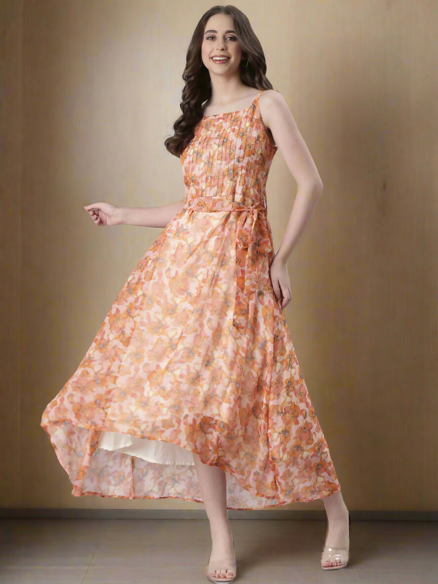 Souchii Floral Print Tiered Dress – Flowy Fit & Flare