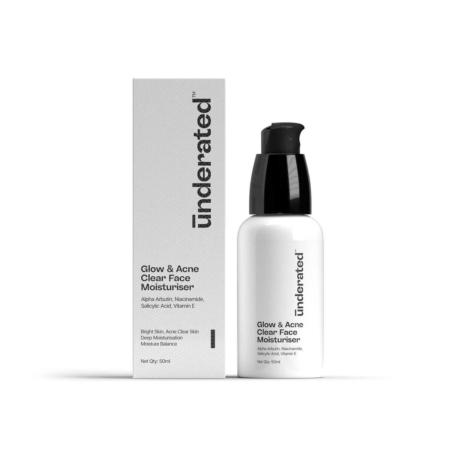 Underated Glow And Acne Clear Face Moisturiser Cream - Distacart