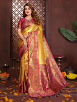 Thumbnail for Aastha Fashion Gold Tissue Silk Weaving Saree - Distacart