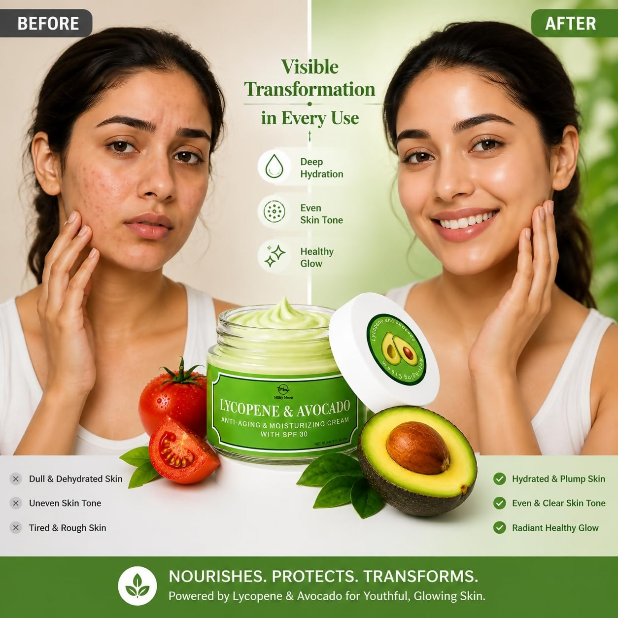 Milky Moon Lycopene & Avocado Anti-Aging & Moisturizing Cream with SPF 30 - Dista
