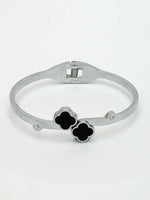 Thumbnail for NVR Women Silver Plated Black Cuff Bracelet - Distacart
