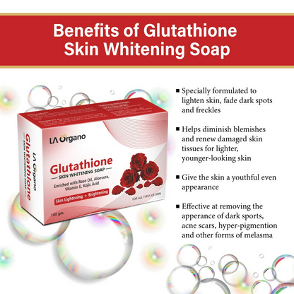 LA Organo Glutathione Rose Skin Lightening & Brightening Soap - Distacart