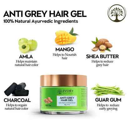 Ivory Natural Grey Gel For Hair Restore Natural Dark Shine And Luster - Distacart