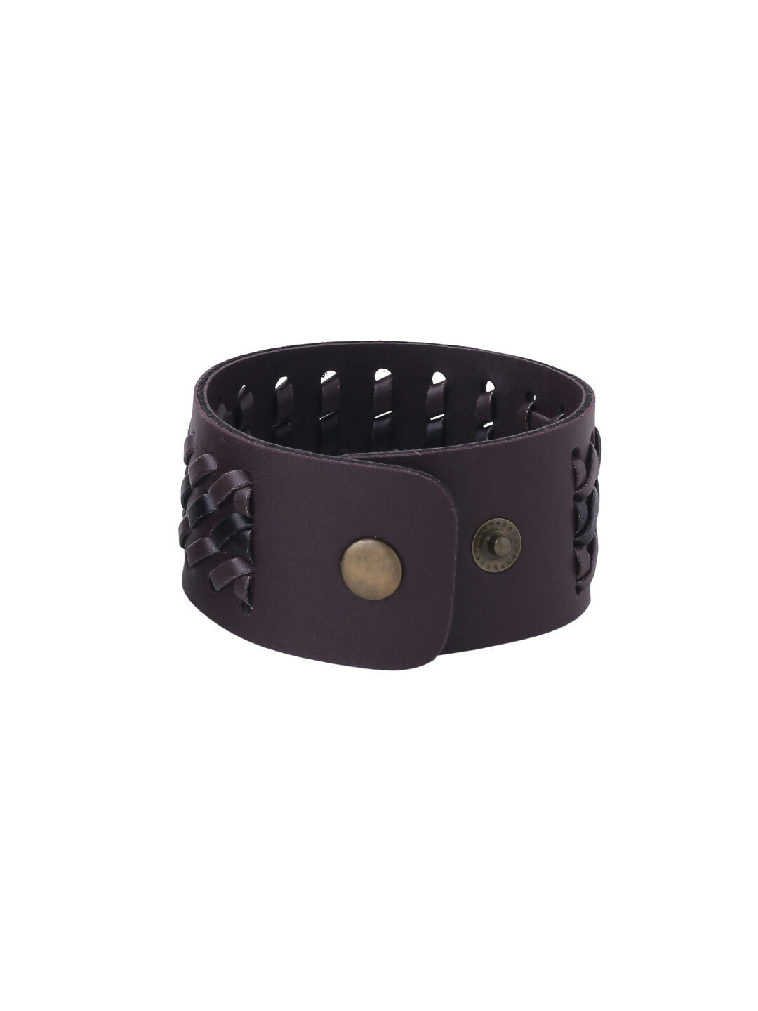 NVR Men's Set of 2 Brown Leather Bracelet - Distacart