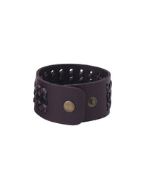 Thumbnail for NVR Men's Set of 2 Brown Leather Bracelet - Distacart