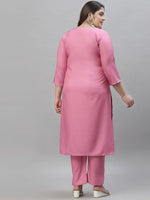 Thumbnail for Sztori Plus Size Floral Printed Straight Kurta with Trousers - Distacart