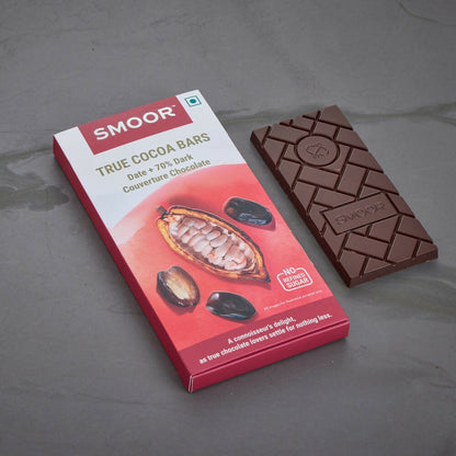 Smoor True Cocoa Bars Date + 70% Dark Couverture Chocolate - Distacart