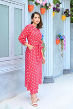 Thumbnail for Aastha Fashion Women's Gajri Red Pure Muslin Heavy Digital Printed Designer Kurti with Pant - Distacart