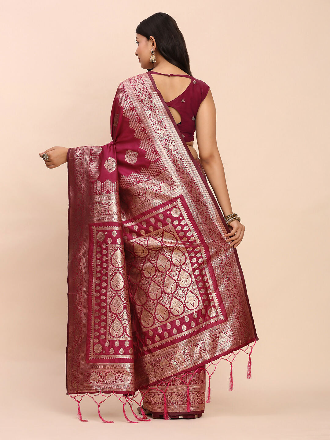 Astita Banarasi Silk Magenta Saree