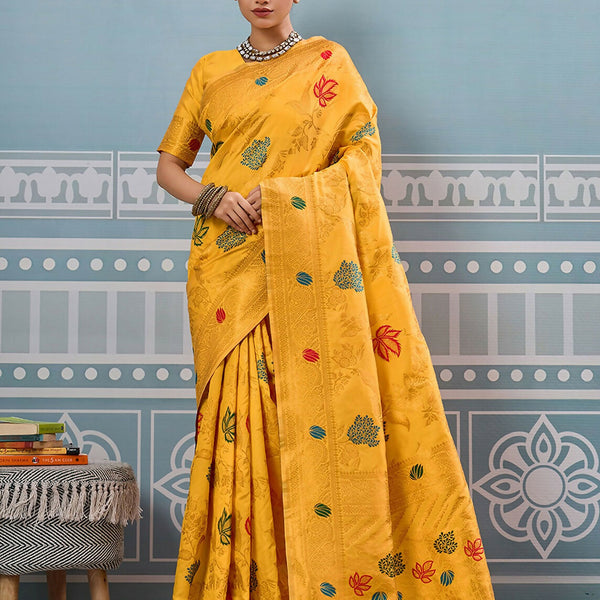 Astita Yellow Silk Saree
