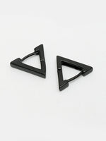 Thumbnail for NVR Men's Black Rhodium-Plated Geometric Shape Stainless Steel Studs Earring - Distacart