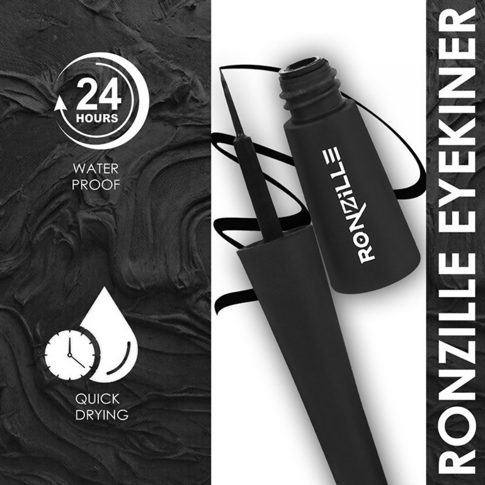 Ronzille Smudgeproof And Waterproof Liquid Matte Eyeliner - Black - Dista