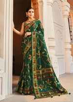 Thumbnail for Monjolika Fashion Silk Blend Green Printed Saree - Distacart