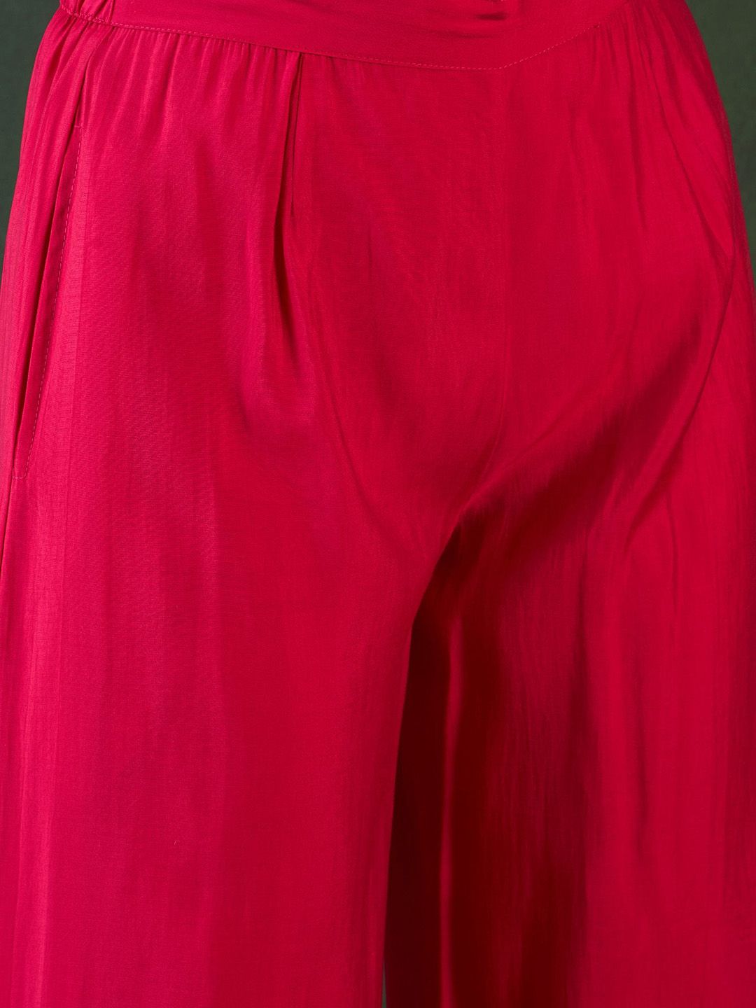 Sangria Embroidered Kurta, Palazzo With Bag Kurta Set