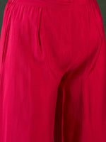 Thumbnail for Sangria Embroidered Kurta, Palazzo With Bag Kurta Set