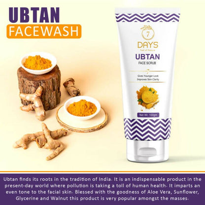 7 Days Ubtan Face Scrub with Turmeric & Walnut - Distacart