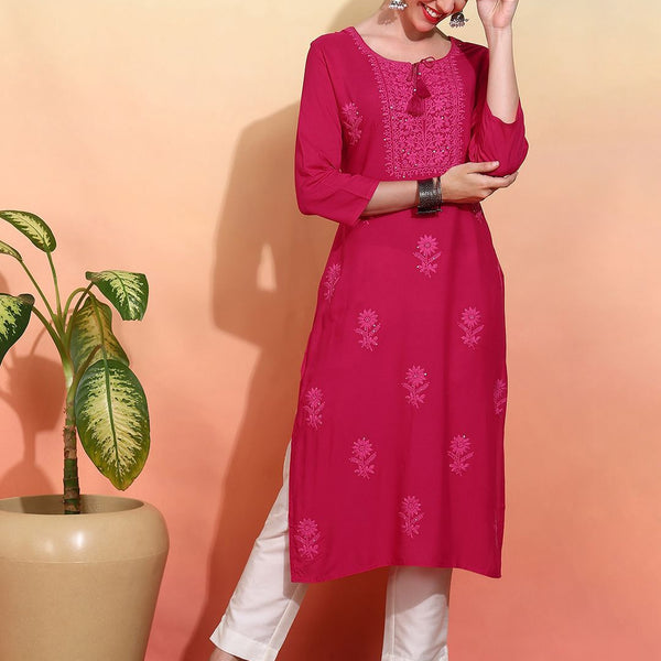 Ode by House of Pataudi Embroidered Straight Kurta - Distacart