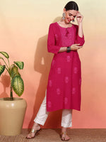 Thumbnail for Ode by House of Pataudi Embroidered Straight Kurta - Distacart