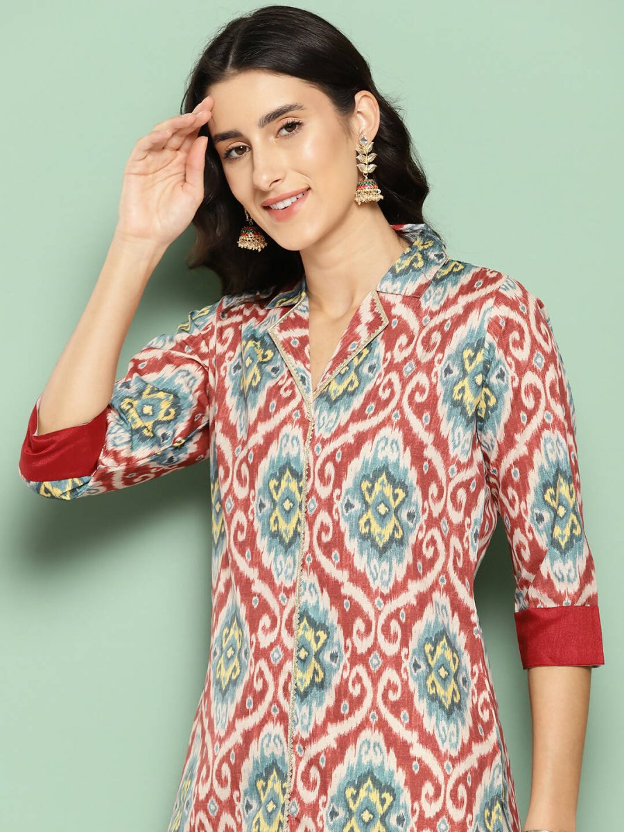Ahalyaa Women's Traditional wear Kurta - Red - Distacart
