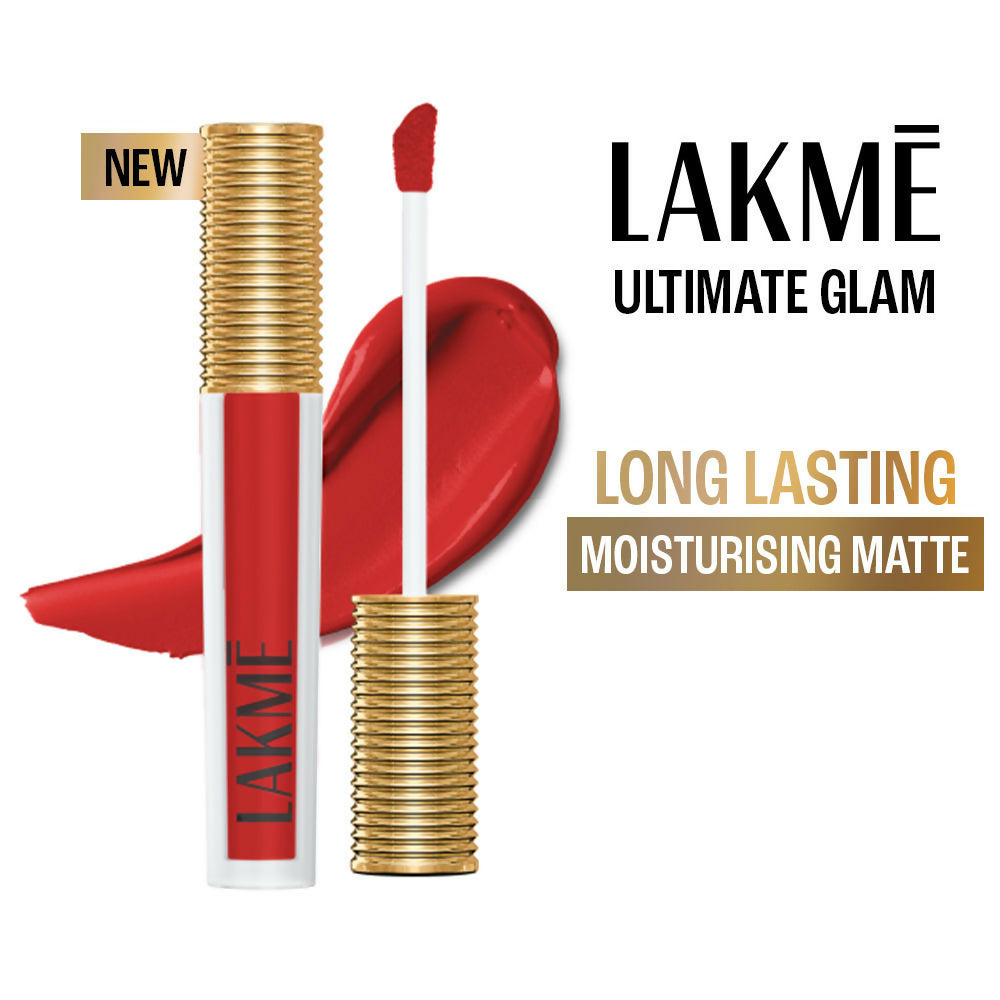 Lakme Ultimate Glam Matte Liquid Lipstick - Red Revival - Distacart