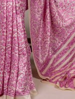 Thumbnail for Vastranavya Pink Tussar Silk Printed Saree with Unstitched Blouse - Distacart
