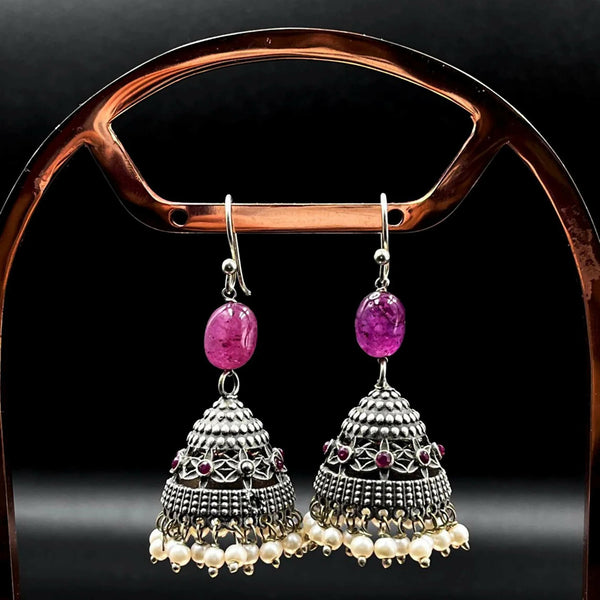Joban Fashion Women Pink Black Polish Antique Look Earring - Distacart