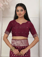 Thumbnail for Astita Lichi Silk Green Saree