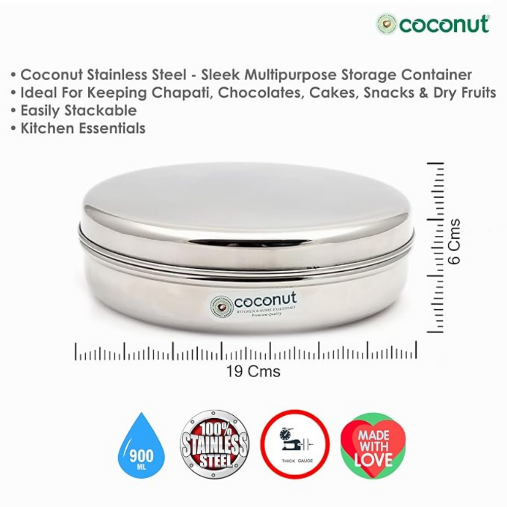 coconut Stainless Steel - Sleek Multipurpose Storage Container - Dista