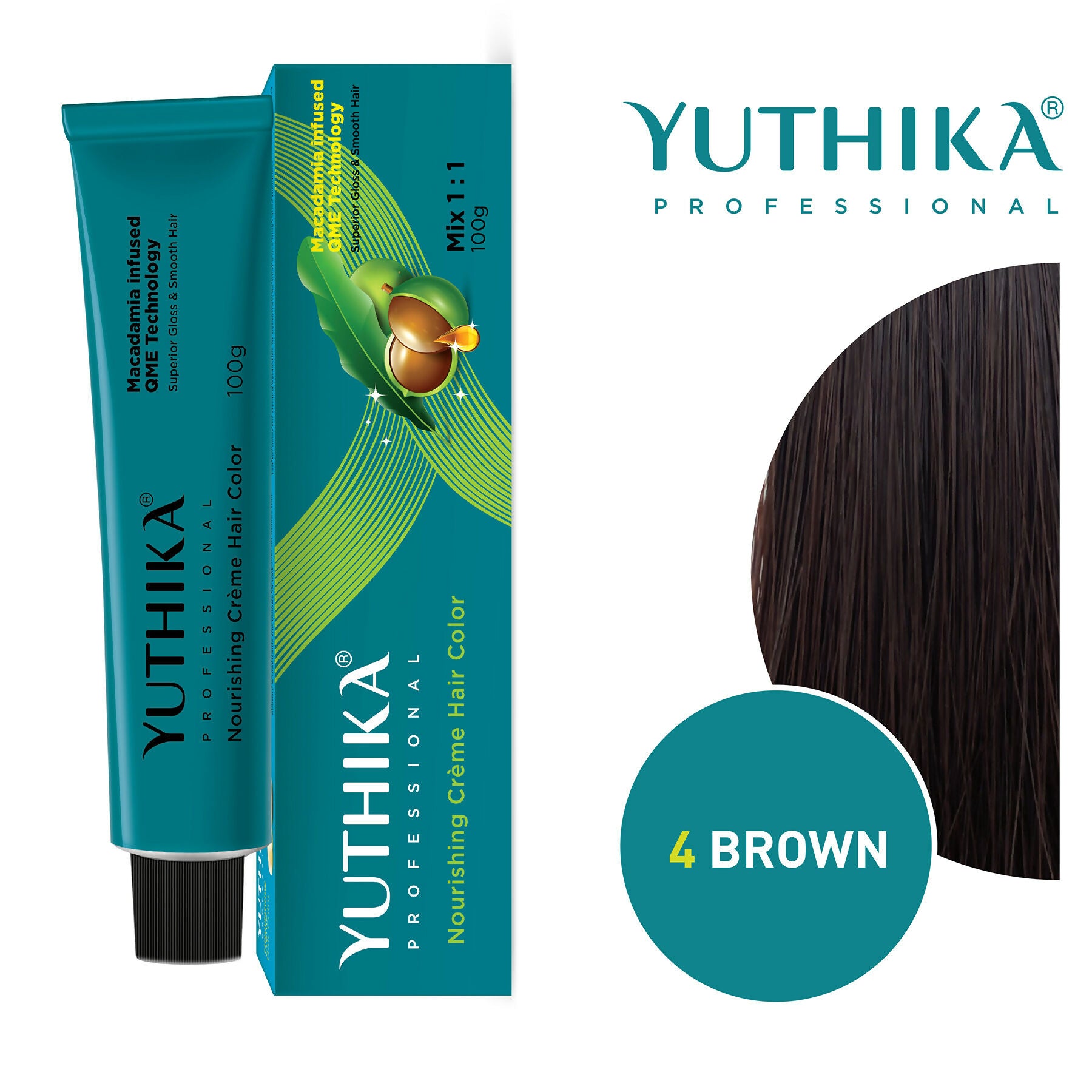 Yuthika Professional Creme Hair Colour - Brown - Distacart