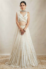 Thumbnail for Jyoti Fashion Graceful Off White Sequence With Zari Embroidered Georgette Lehenga Choli with Dupatta - Distacart