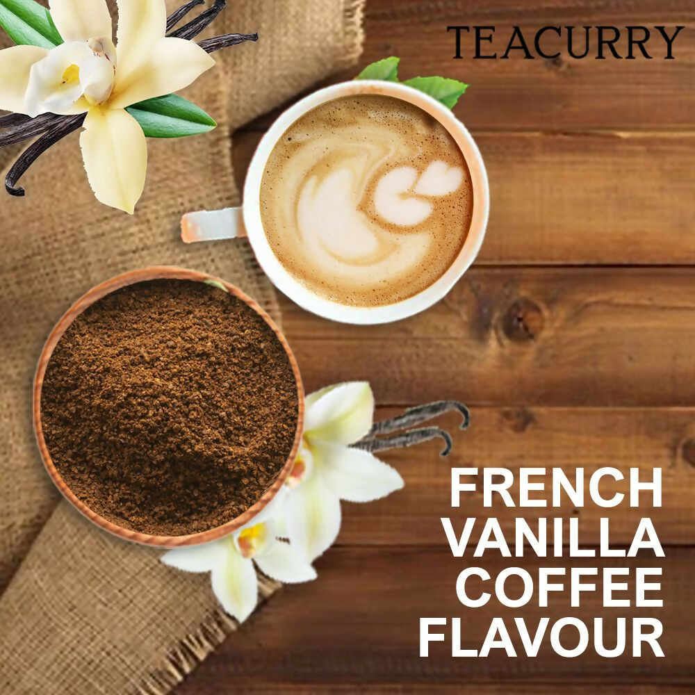 Teacurry French Vanilla Instant Coffee Powder - Arabica Freeze Dried Coffee for Instant Hot & Cold Coffee - Distacart