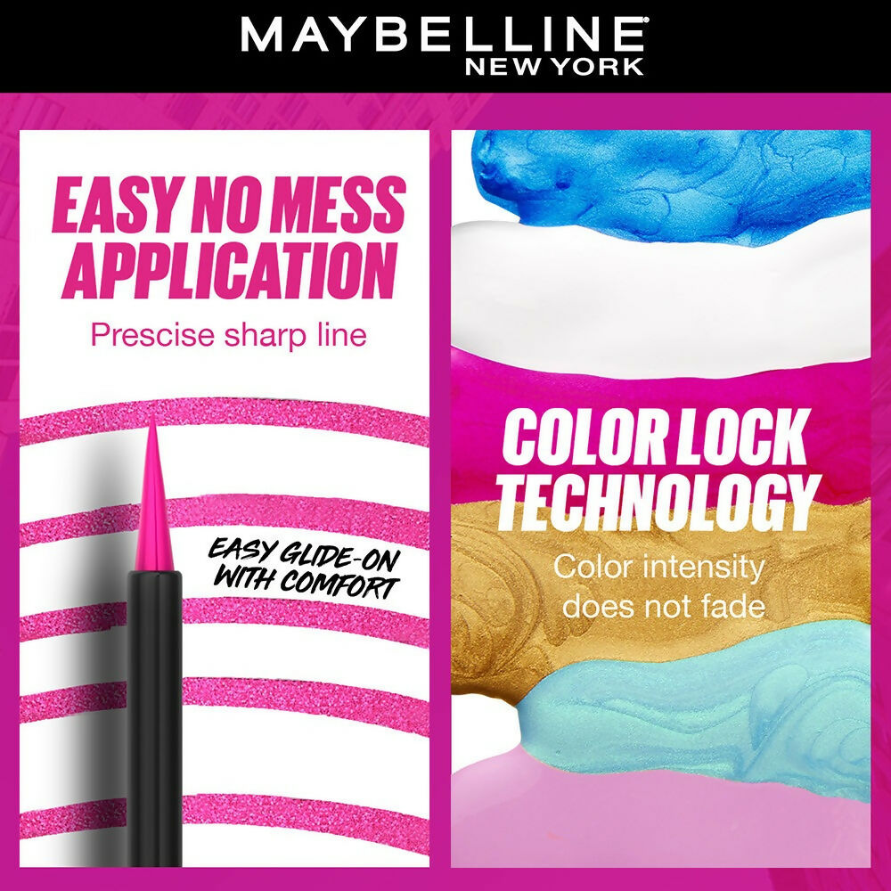 Maybelline New York Tattoo Play Colored Liquid Eyeliner - Punch (Pink) - Distacart