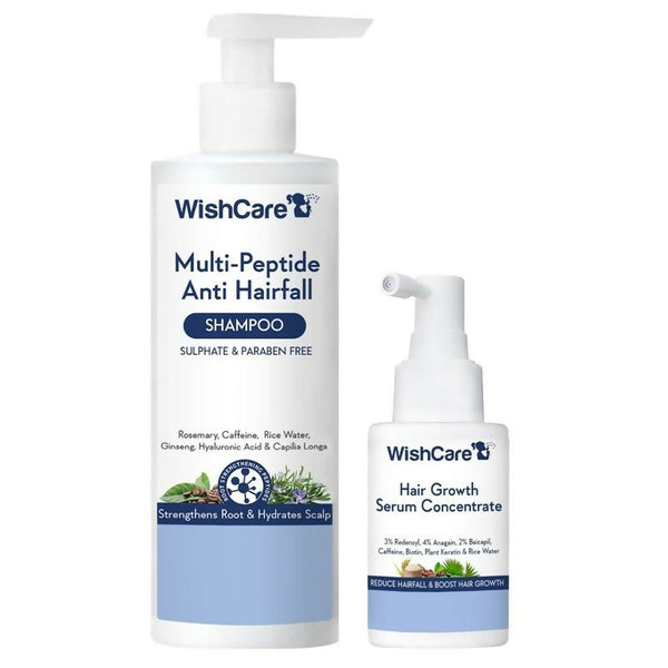 Wishcare Hair Growth Serum Concentrate + Multi Peptide Anti Hairfall Shampoo Combo - Distacart