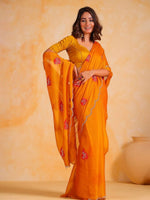 Thumbnail for Anouk Embellished Embroidered Pure Chiffon Saree
