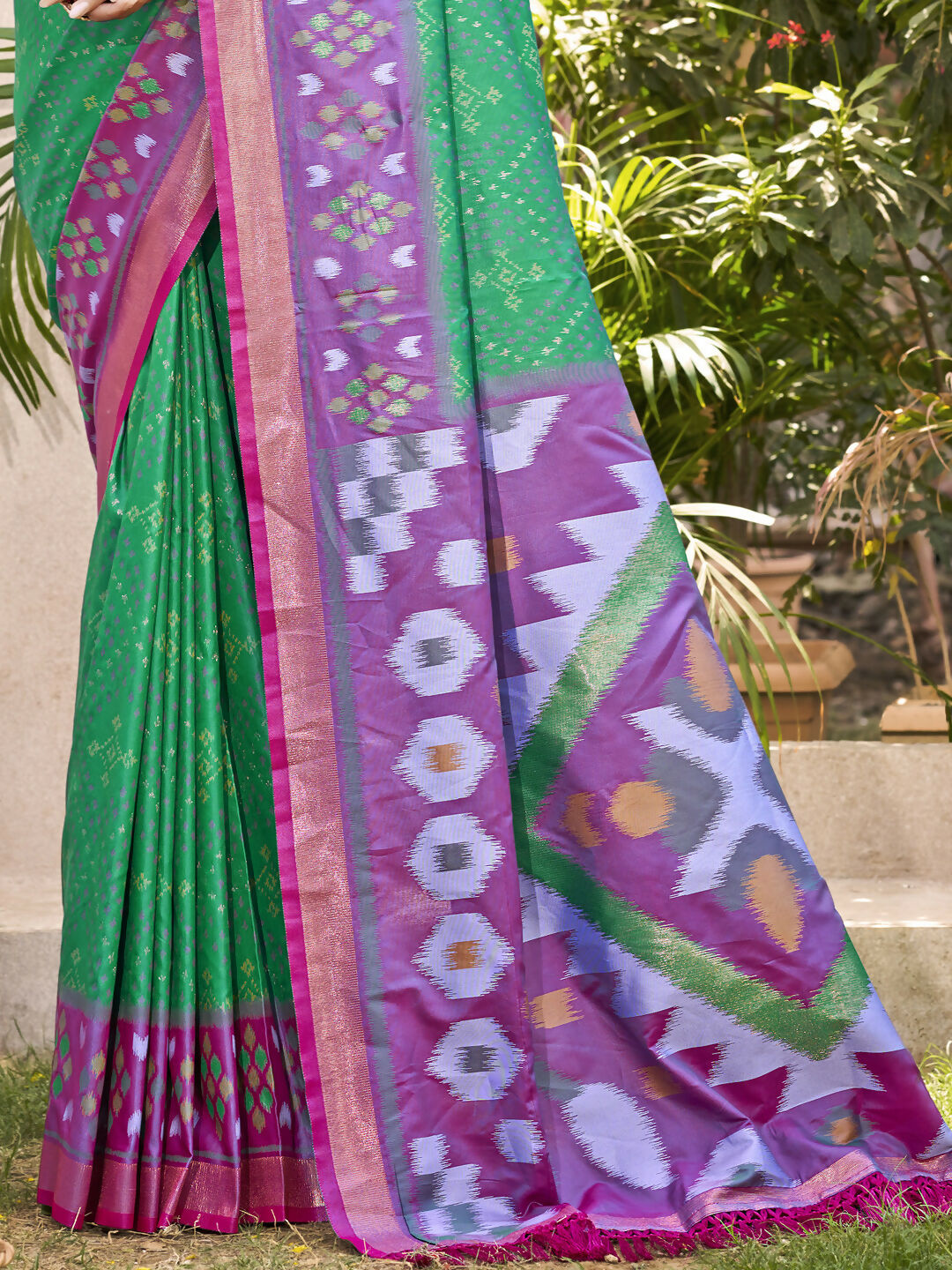 Astita Pochampalli Silk Purple Saree