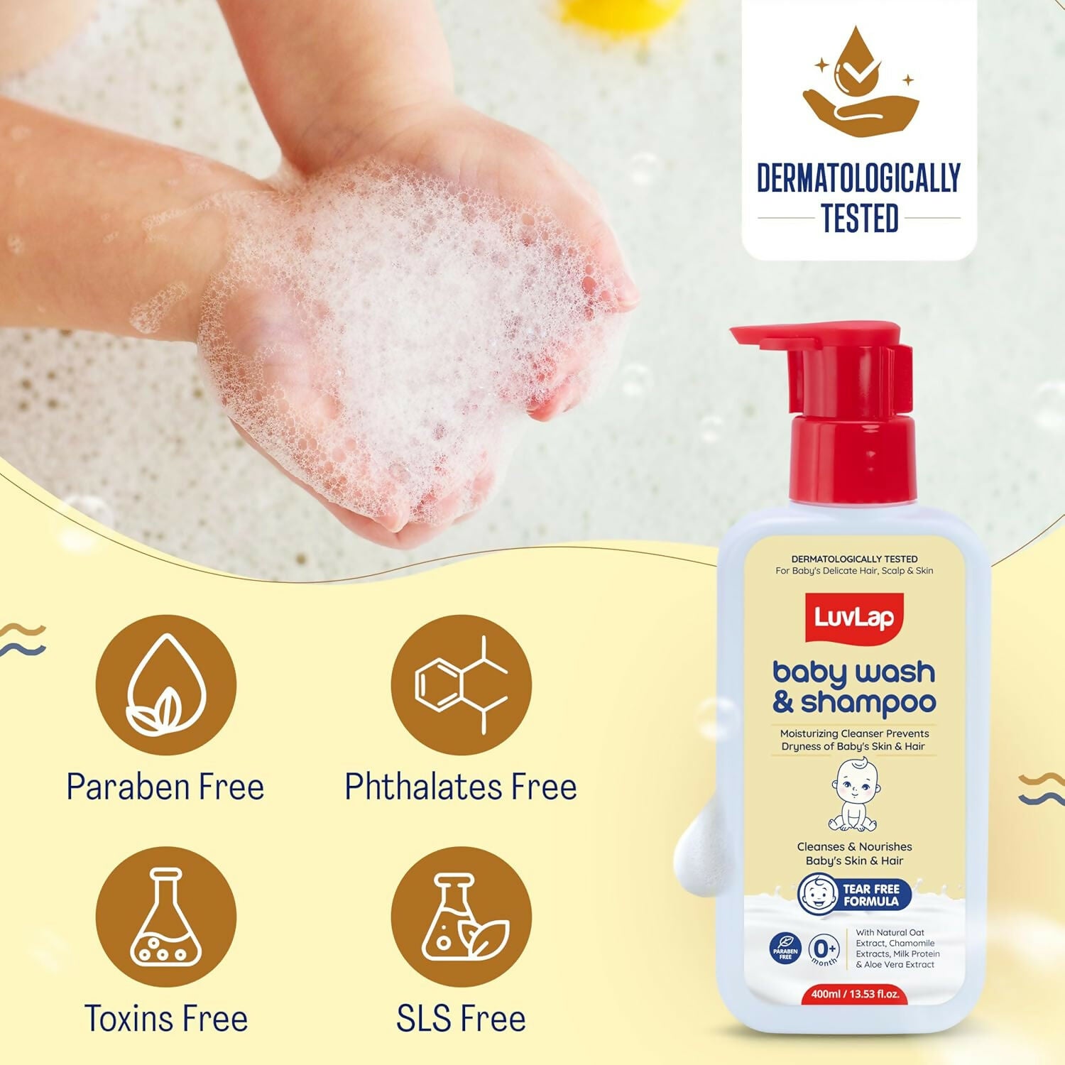LuvLap Baby Wash & Shampoo + Baby Lotion Combo Set - Distacart